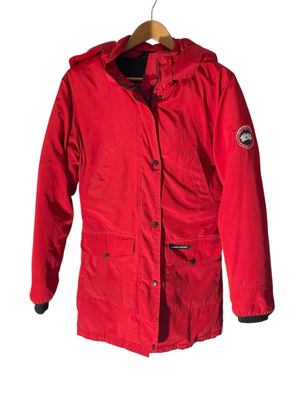 X4- Canada Goose Bright Red Hooded Anorak Parka (broken zipper)
